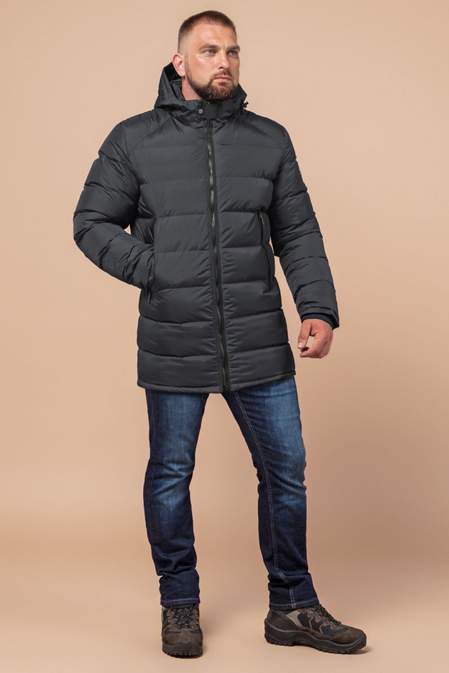 Чоловіча графітова куртка на зиму модель 32540 Braggart "Aggressive" фото 2