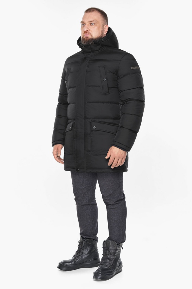 Универсальная зимняя мужская куртка чёрного цвета модель 63411 Braggart "Dress Code" фото 3