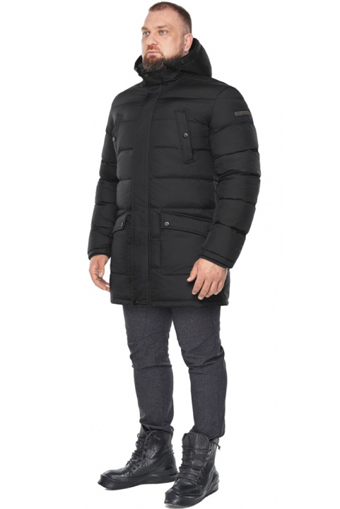 Універсальна зимова чоловіча куртка чорного кольору модель 63411 Braggart "Dress Code" фото 1