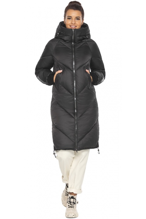 Чёрная зимняя куртка стильная женская модель 52410 Braggart "Angel's Fluff" фото 1