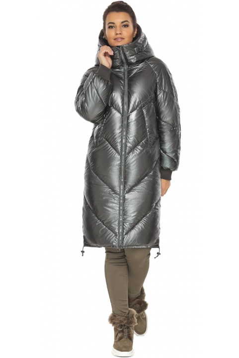 Куртка жіноча зимова модна колір срібло модель 52410 Braggart "Angel's Fluff" фото 1