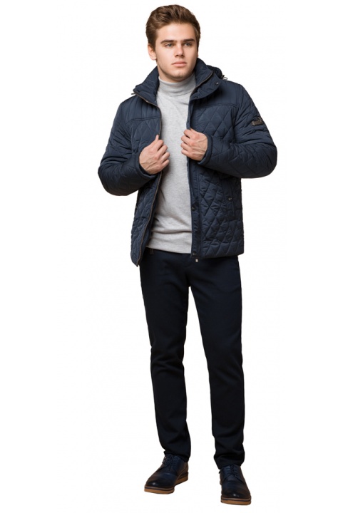 Модная брендовая осенняя куртка на мальчика светло-синяя модель 24534 Braggart "Dress Code" фото 1