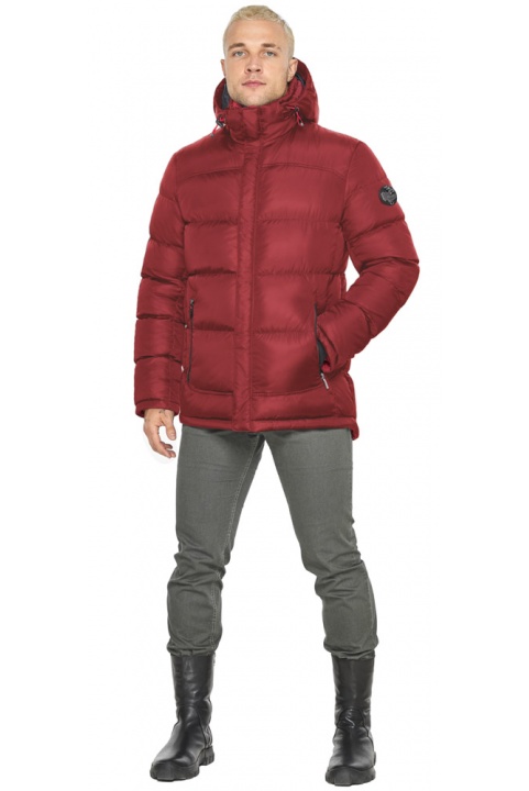 Бордовая мужская зимняя куртка с карманами модель 51999 Braggart "Aggressive" фото 1