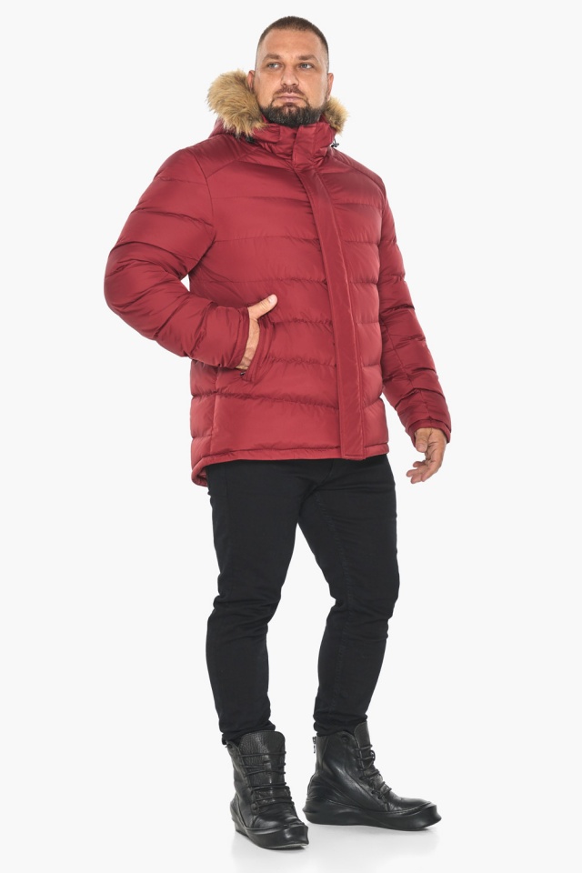 Мужская бордовая куртка с манжетами модель 49868 Braggart "Aggressive" фото 2