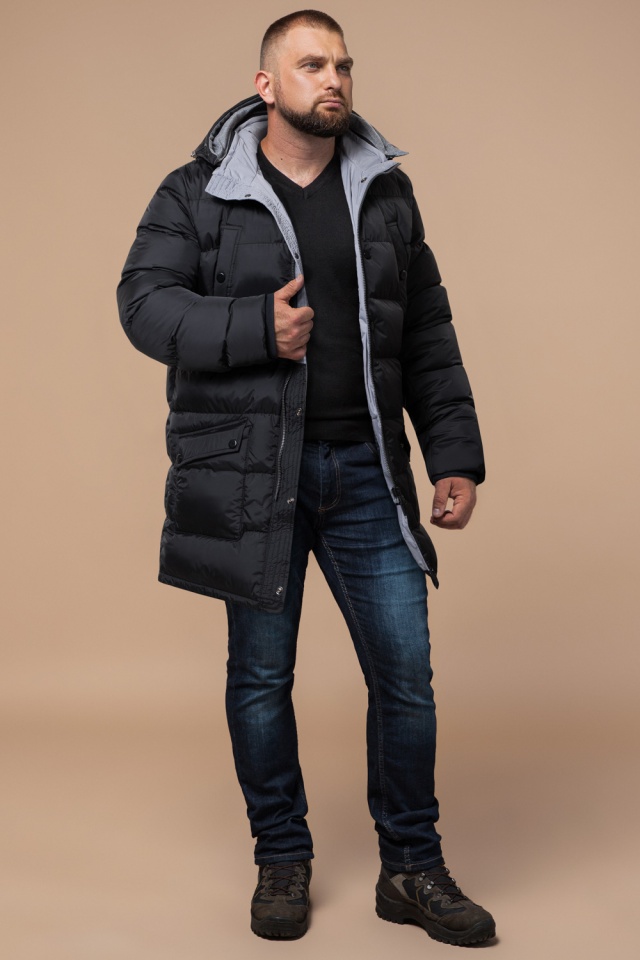 Мужская куртка черного цвета зимняя модель 52106 Braggart "Dress Code" фото 2