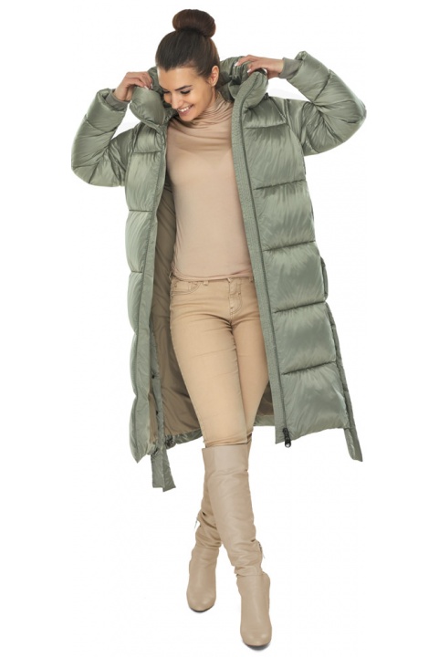 Стильная зимняя куртка женская нефритовая модель 53875 Braggart "Angel's Fluff" фото 1
