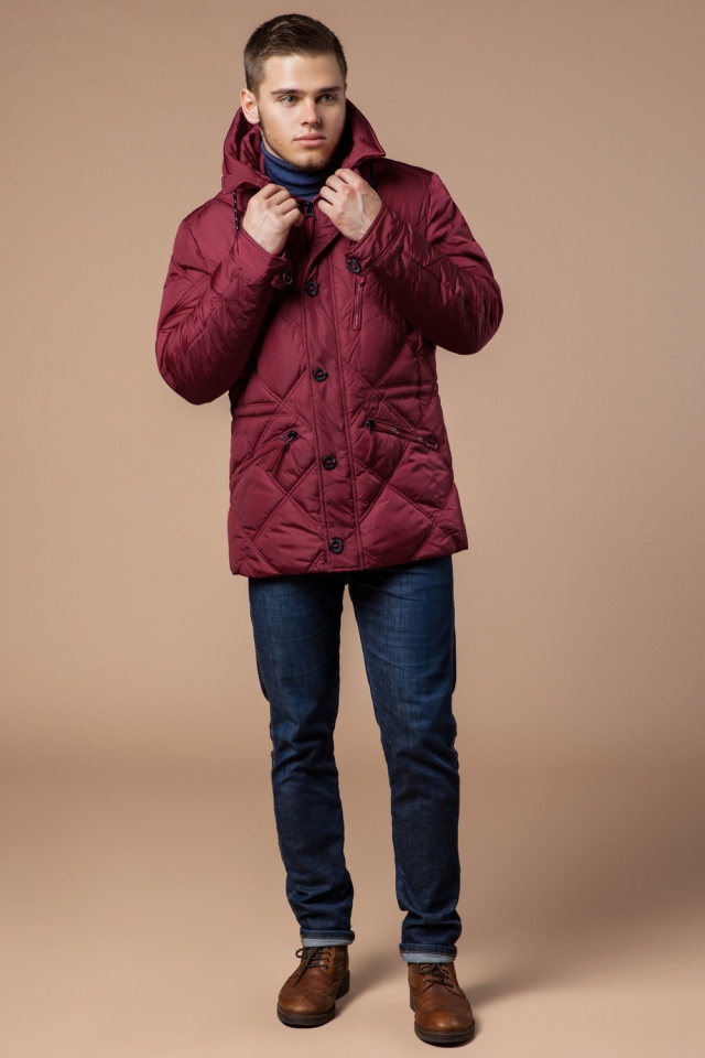 Стёганая мужская куртка зимняя красная модель 12481 Braggart "Dress Code" фото 2