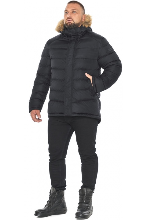 Зимова чорна куртка з опушкою чоловіча модель 49868 Braggart "Aggressive" фото 1