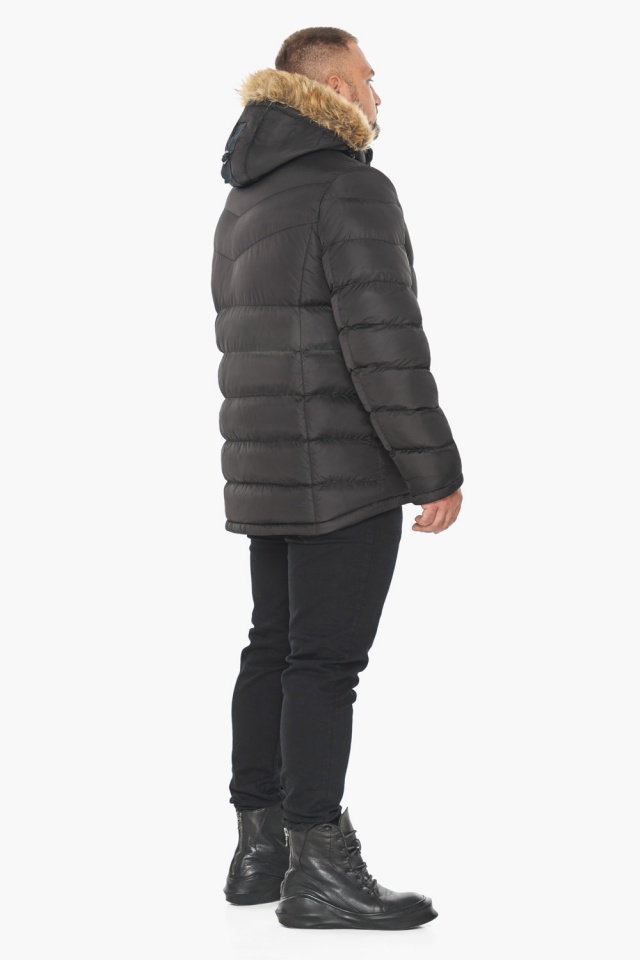 Зимняя чёрная куртка с опушкой мужская модель 49868 Braggart "Aggressive" фото 11