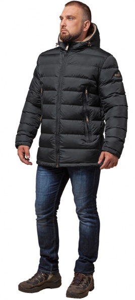 Куртка з капюшоном зимова чоловіча графітового кольору модель 25285 Braggart "Dress Code" фото 1