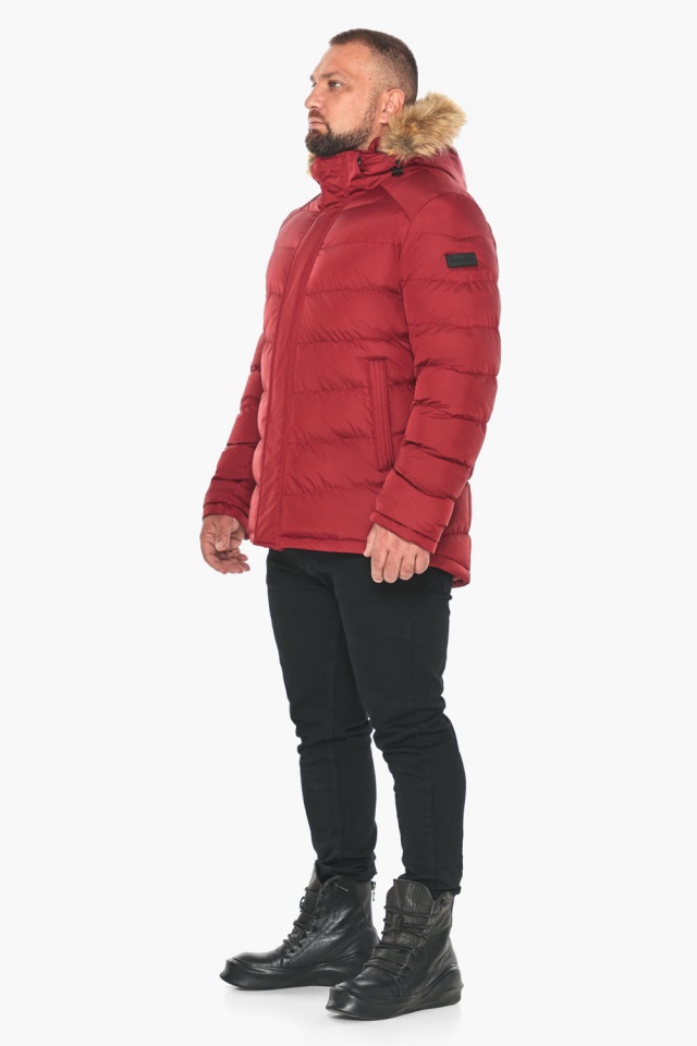 Чоловіча коротка бордова куртка на зиму модель 49868 Braggart "Aggressive" фото 2