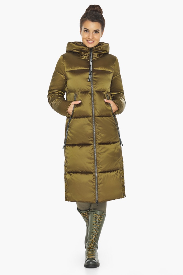 Оливкова жіноча куртка зручна зимова модель 56530 Braggart "Angel's Fluff" фото 2