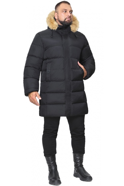 Зимняя куртка мужская трендовая чёрная большого размера модель 53900 Braggart "Titans" фото 1