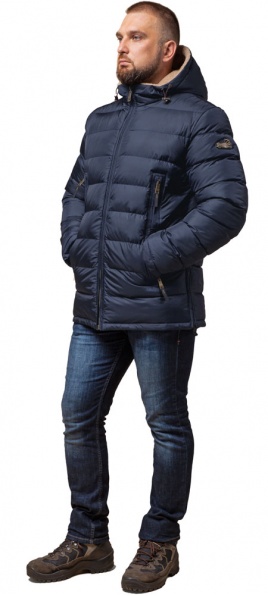 Куртка зимняя для мужчин темно-синяя удобная модель 25285 Braggart "Dress Code" фото 1