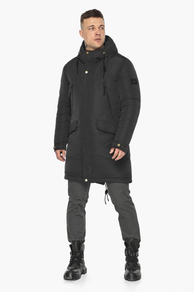 Куртка – воздуховик свободного кроя чёрный зимний для мужчин модель 30773 Braggart "Angel's Fluff Man" фото 2