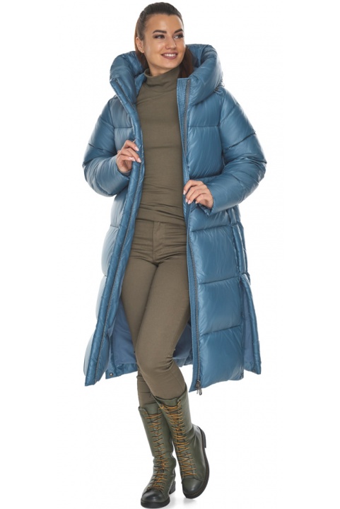 Женская лаконичная аквамариновая куртка на зиму модель 53631 Braggart "Angel's Fluff" фото 1