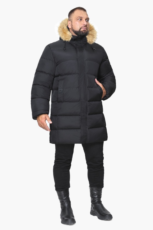 Зимняя куртка мужская трендовая чёрная большого размера модель 53900 Braggart "Titans" фото 2