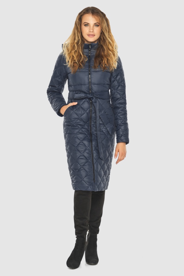 Синяя 1 женская куртка на молнии осенне-весенняя модель 60096  фото 5
