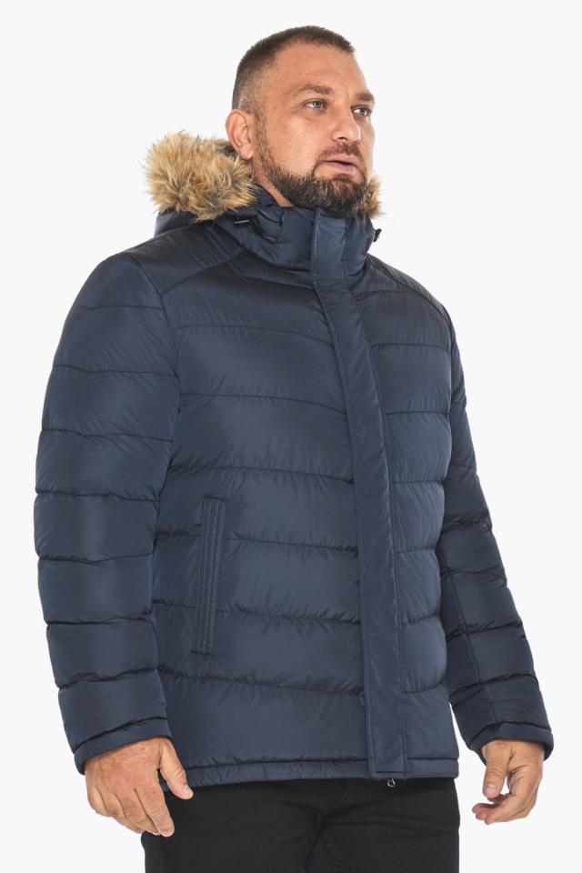 Темно-синя куртка чоловіча зимова зручна модель 49868 Braggart "Aggressive" фото 3