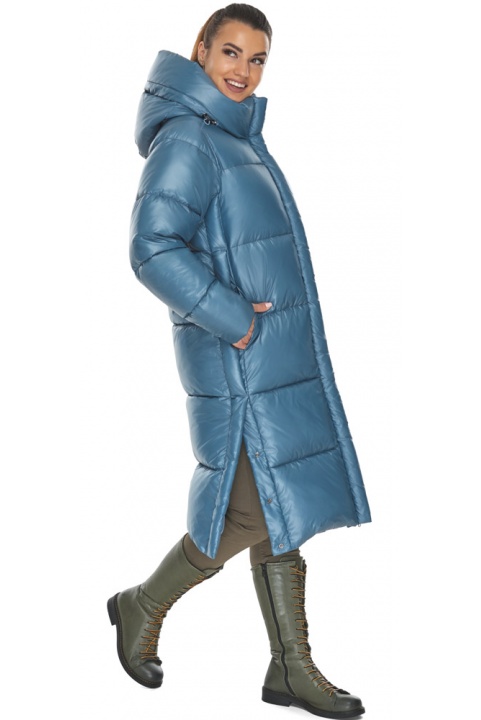 Жіноча сучасна курточка аквамаринового кольору модель 53631 Braggart "Angel's Fluff" фото 1