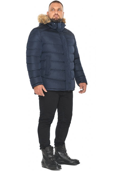 Тёмно-синяя куртка мужская зимняя удобная модель 49868 Braggart "Aggressive" фото 1