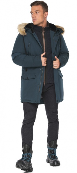 Куртка брендова зимова чоловіча темно-синього кольору модель 63484 Braggart "Arctic" фото 1