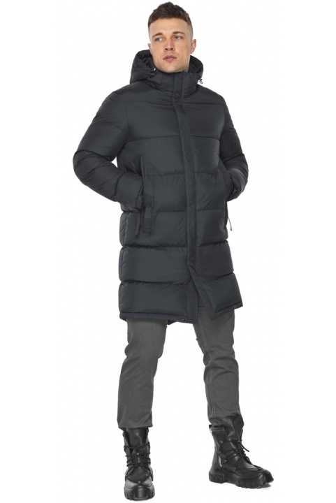 Трендовая куртка на мужчину зимняя графитовая модель 49773 Braggart "Dress Code" фото 1