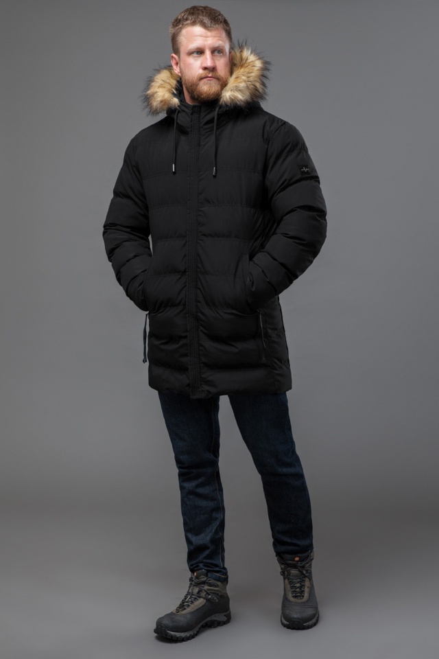 Черная мужская зимняя куртка высокого качества модель 74560 Tiger Force фото 2