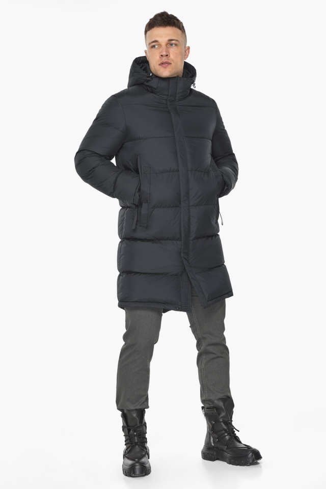 Трендовая куртка на мужчину зимняя графитовая модель 49773 Braggart "Dress Code" фото 2