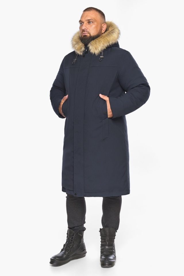 Куртка довга чоловіча зимова темно-синього кольору модель 58013 Braggart "Arctic" фото 3