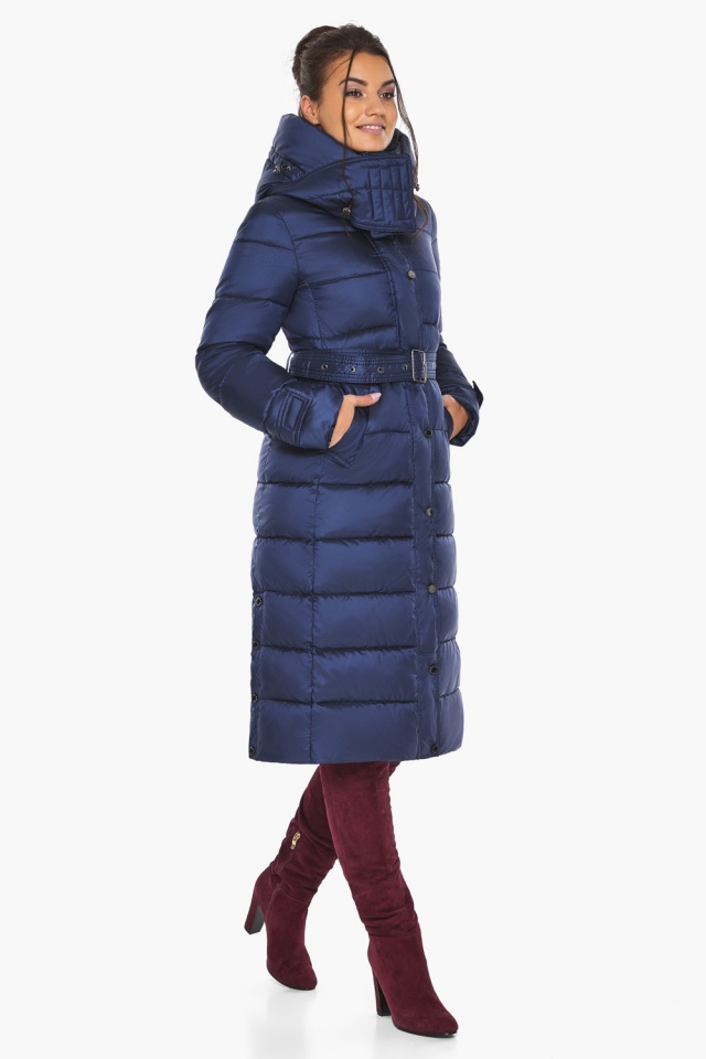 Зимова приталена куртка жіноча сапфірова модель 43110 Braggart "Angel's Fluff" фото 2