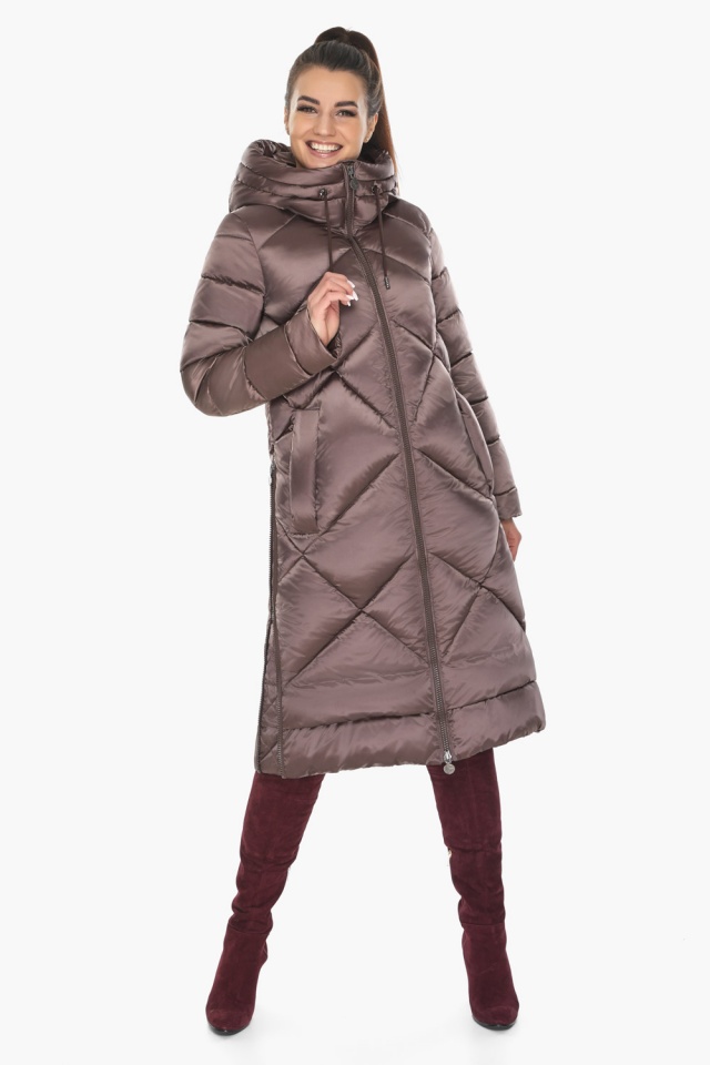 Трендовая зимняя женская куртка цвет сепия модель 51675 Braggart "Angel's Fluff" фото 3