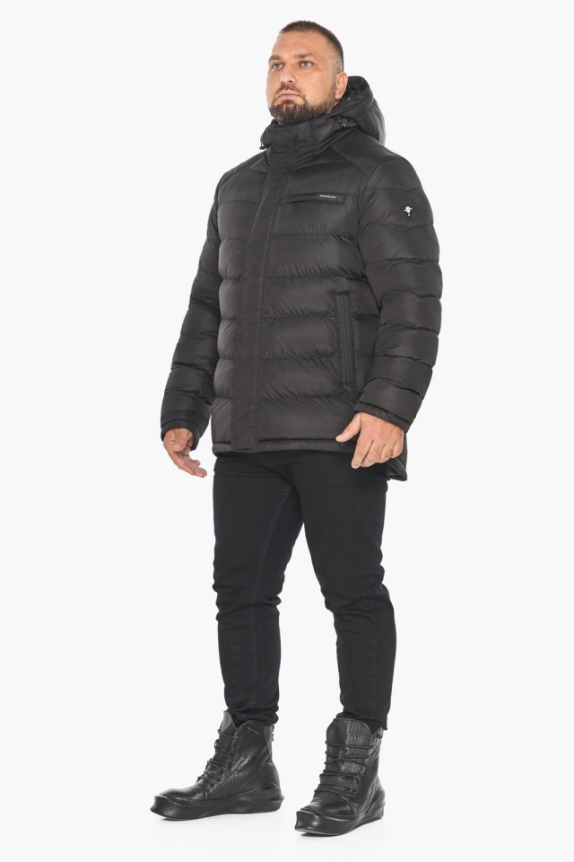 Тёплая мужская куртка чёрная на зиму модель 49768 Braggart "Aggressive" фото 2