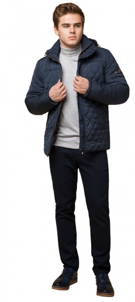 Модная осенняя куртка на мужчину светло-синяя модель 24534 Braggart "Dress Code" фото 1