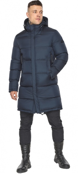 Длинная куртка на зиму мужская тёмно-синяя модель 49773 Braggart "Dress Code" фото 1