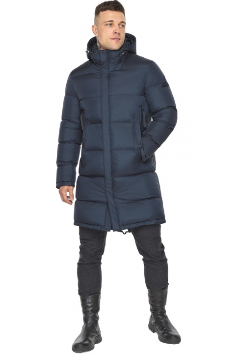 Длинная куртка на зиму мужская тёмно-синяя модель 49773 Braggart "Dress Code" фото 1