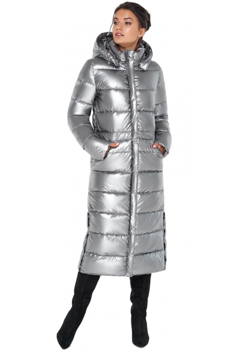 Женская куртка тёплая зимняя цвет серебро модель 31007 Braggart "Angel's Fluff" фото 1