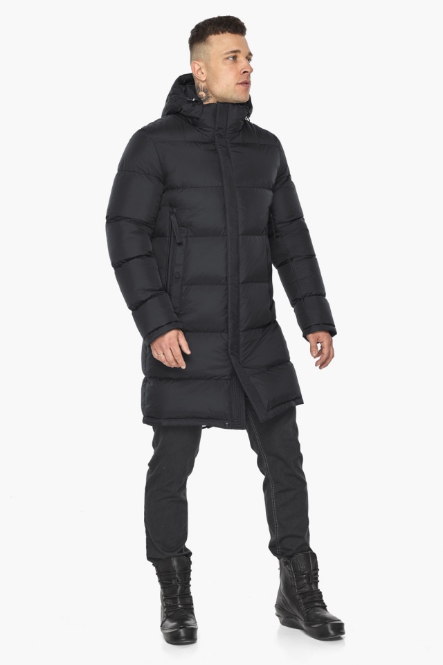 Стильная мужская чёрная куртка зимняя модель 49773 Braggart "Dress Code" фото 3