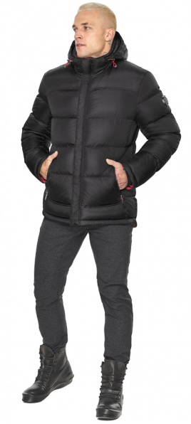 Чоловіча брендова куртка для зими колір чорний-червоний модель 51999 Braggart "Aggressive" фото 1