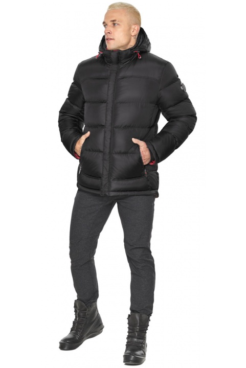 Чоловіча брендова куртка для зими колір чорний-червоний модель 51999 Braggart "Aggressive" фото 1