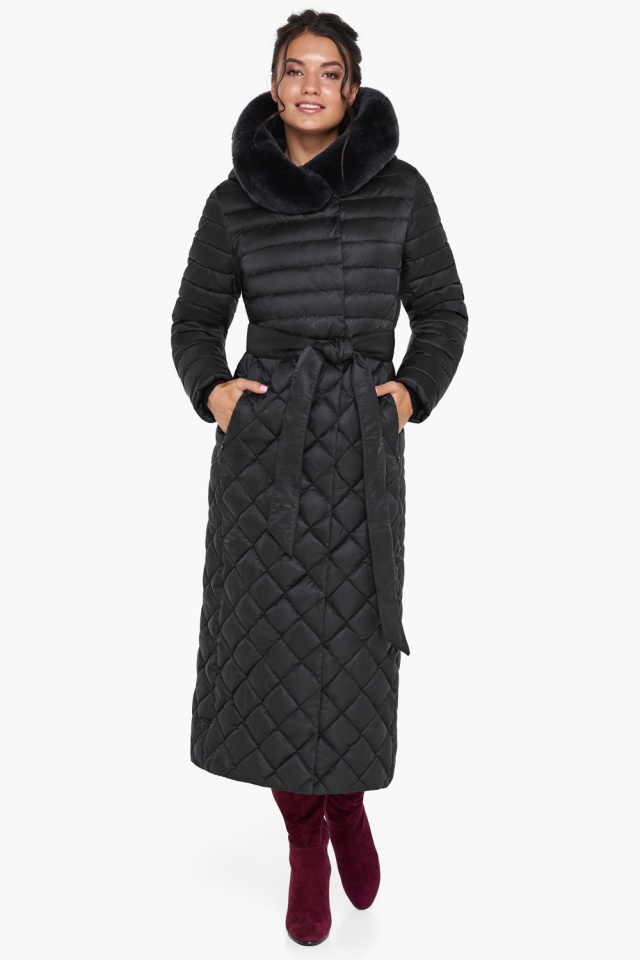 Жіноча зимова куртка непромокальна колір чорний модель 31012 Braggart "Angel's Fluff" фото 3