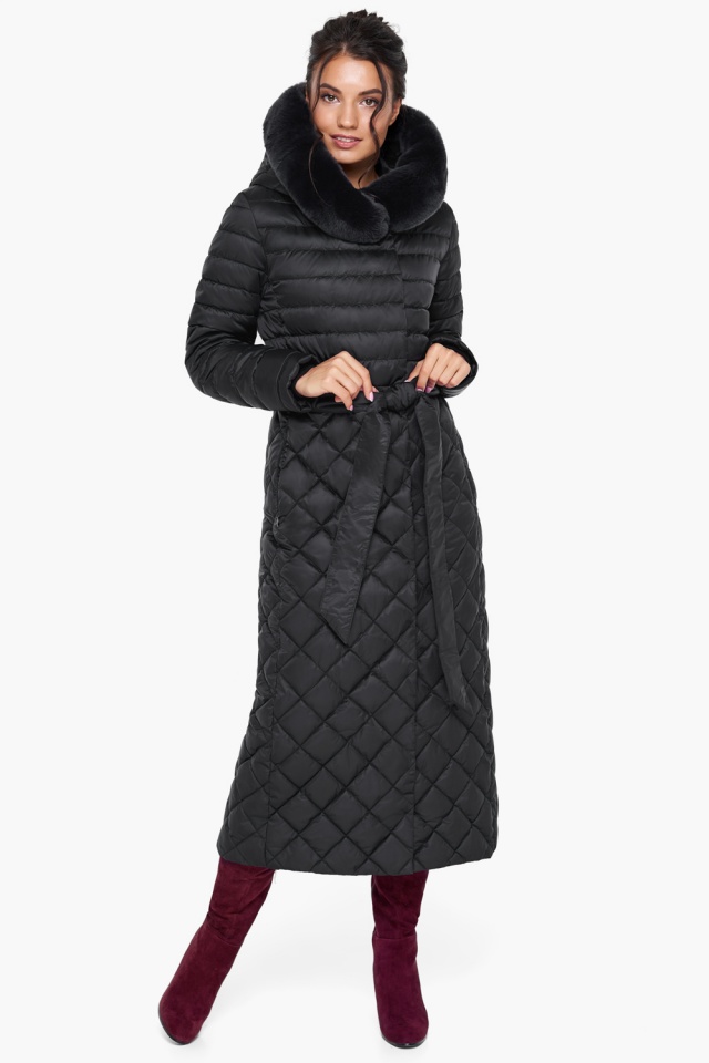 Жіноча зимова куртка непромокальна колір чорний модель 31012 Braggart "Angel's Fluff" фото 2