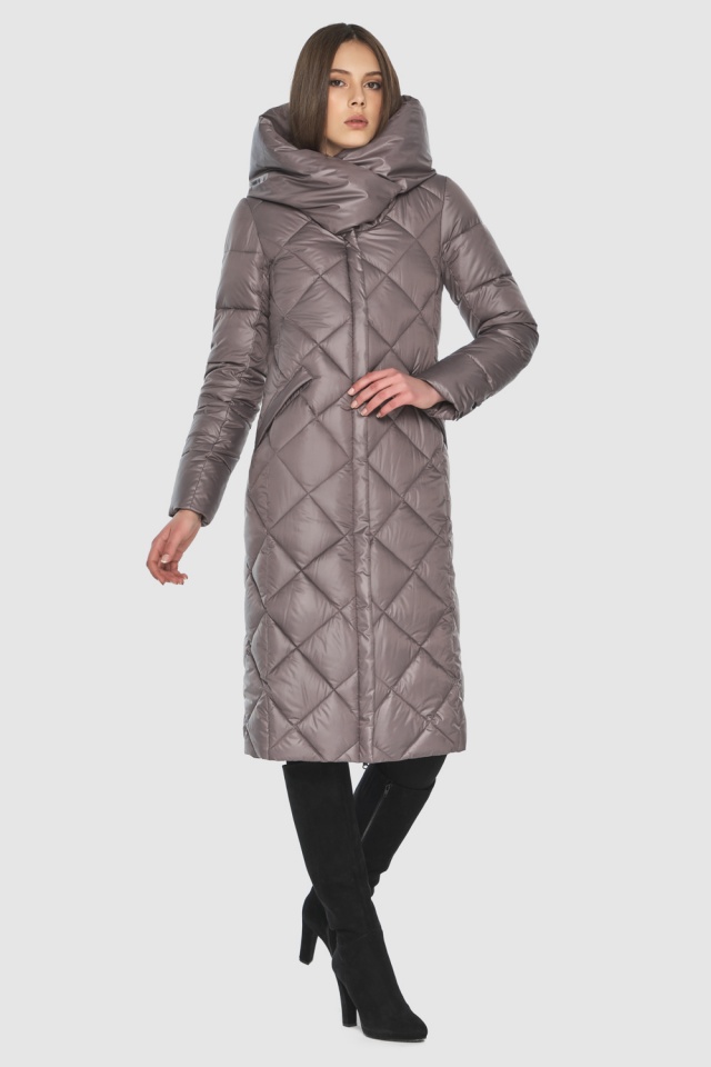 Женская осенняя пудровая куртка в минималистичном стиле модель 60074  фото 2