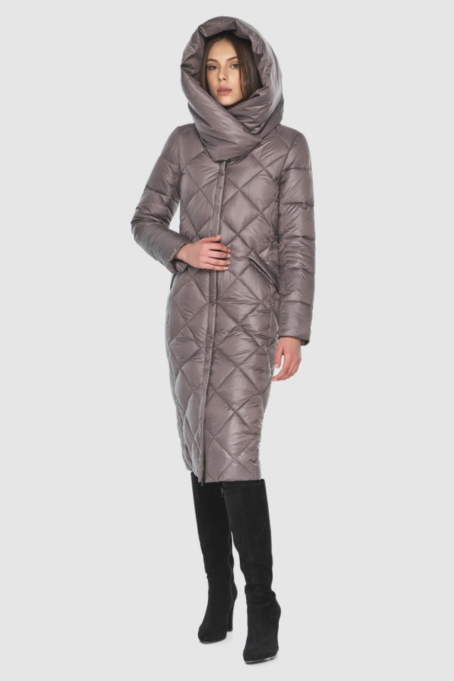 Женская осенняя пудровая куртка в минималистичном стиле модель 60074  фото 6