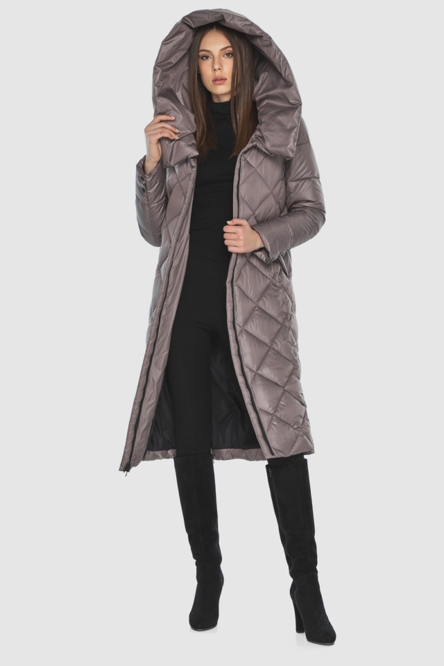 Женская осенняя пудровая куртка в минималистичном стиле модель 60074  фото 3